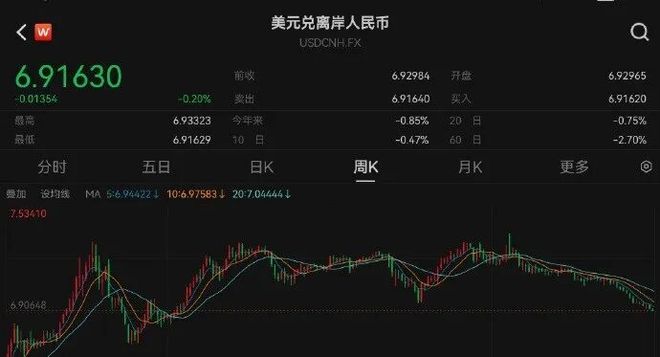 一不小心人民币汇率都691了